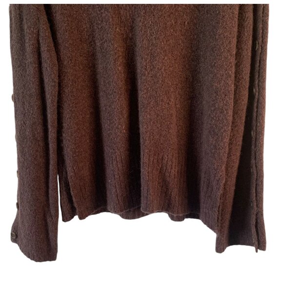 MADEWELL Solid Brown Button-Sleeve Alpaca Wool Round Neck Pullover Sweater Small - Picture 8 of 10